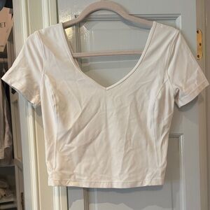 Lululemon white cropped workout tee